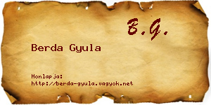 Berda Gyula névjegykártya