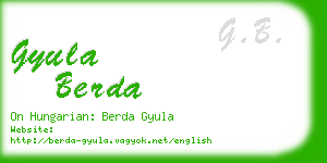 gyula berda business card